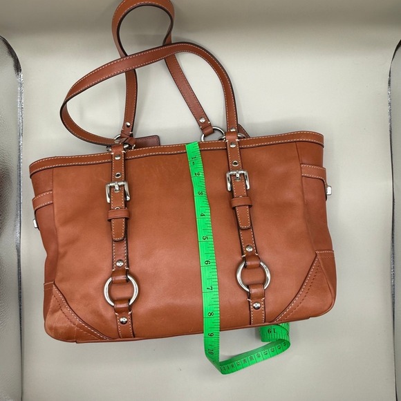 Coach Vintage Leather Satchel Tote Bag Brown Classic Shoulder Handbag - Picture 11 of 13